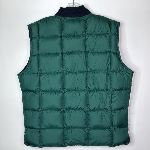 Vintage Eddie Bauer Goose Down Reversible Green Blue Puffer Vest Size Large - Picture 8 of 9